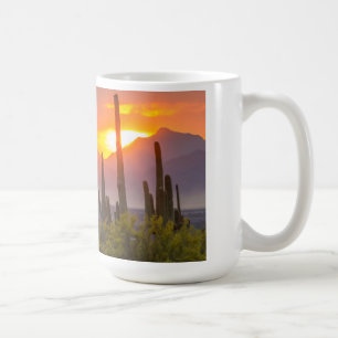 Wüstenkaktus Sonnenuntergang, Arizona Kaffeetasse