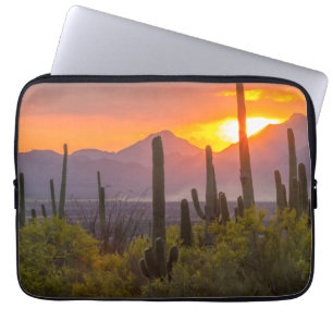 Wüstenkaktus Sonnenuntergang, Arizona Laptopschutzhülle