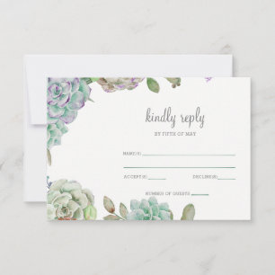 Wüstenkaktus Succulents Wedding rsvp Karte