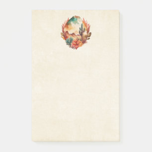 Wüstenkaktus und Gebirge Post-it Klebezettel