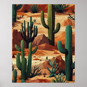 Wüstenkaktus-Wandkunstposter Poster