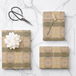 Wüstenkaktuspflanzen auf Holzkorn Foto Bild Geschenkpapier Set