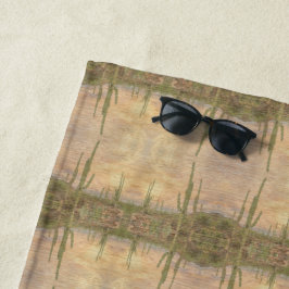Wüstenkaktuspflanzen auf Holzkorn Foto Bild Strandtuch