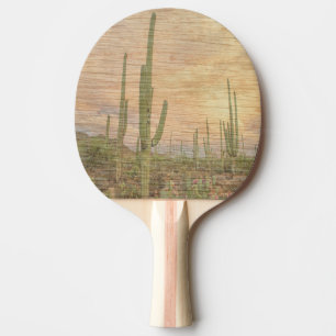 Wüstenkaktuspflanzen auf Holzmaserung Foto Bild Tischtennis Schläger