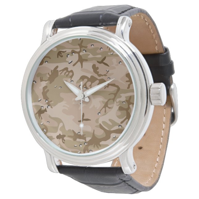 Wüstenkampfarena mit Kies, Militär, Armee Armbanduhr (Schrägansicht)