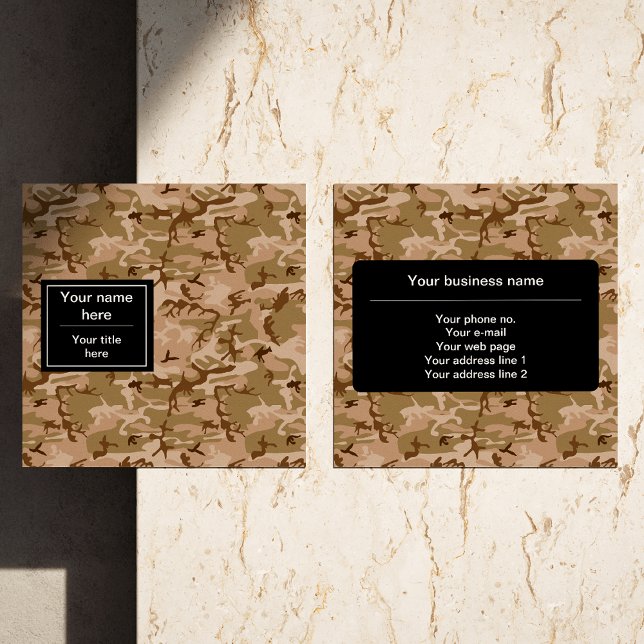 Wüstenkampfmuster, militärisches Muster, Armee Quadratische Visitenkarte (Von Creator hochgeladen)