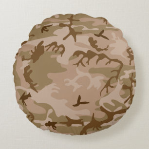 Wüstenkampfmuster, militärisches Muster, Armee Rundes Kissen