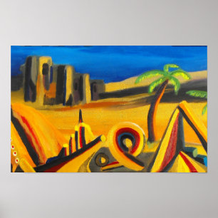 Wüstenkunst bei Nacht Poster