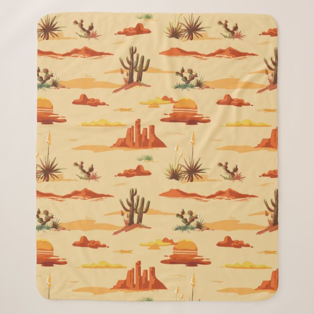 Wüstenlandschaft Arizona Muster Sherpadecke (Vorderseite)