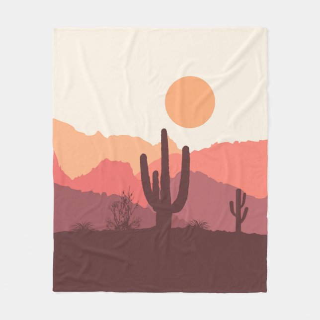 Wüstenlandschaft in Mexiko Fleecedecke (Vorderseite)