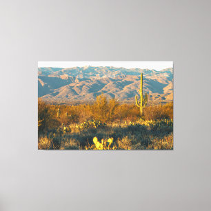 Wüstenlandschaft mit Saguaro-Kaktus Leinwanddruck