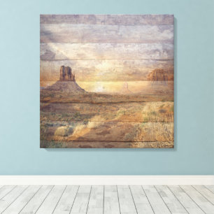 Wüstenlandschaft Monument Valley und bewölkter Him Leinwanddruck