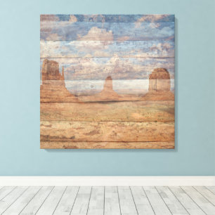 Wüstenlandschaft Sandsteinfelsen Und Himmlischer H Leinwanddruck