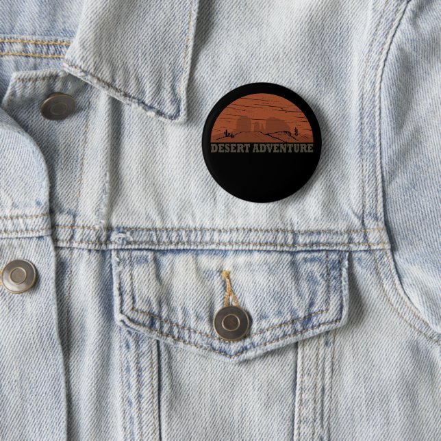Wüstenlandschaft - Sonnenuntergang Vintag Button (Beispiel)