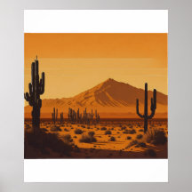 Wüstenlandschaft Sonnenuntergang Vintag