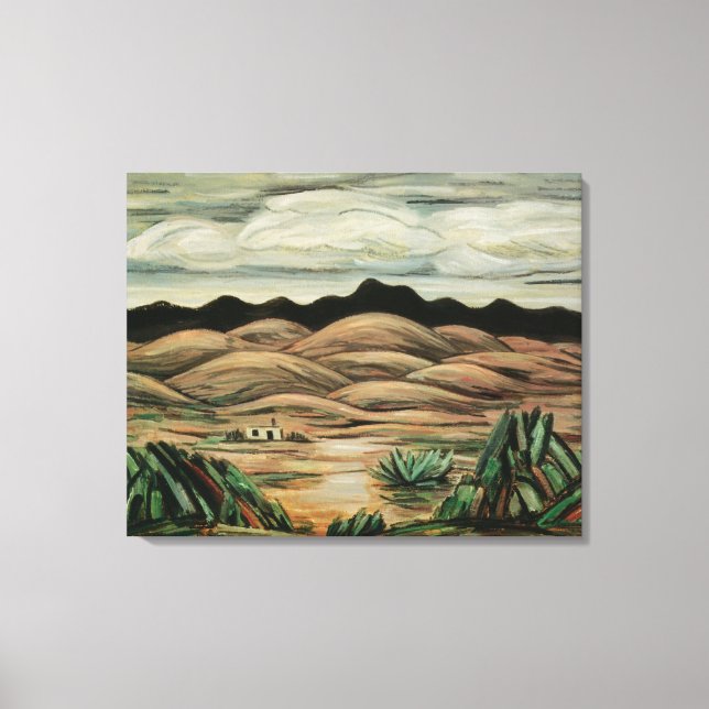 Wüstenlandschaft von Marsden Hartley, Vintage Kuns Leinwanddruck (Vorderseite)