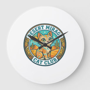 Wüstenmirage-Katze Katze-Mutter-Geschenkidee - Wüs Große Wanduhr