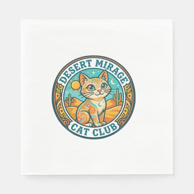 Wüstenmirage-Katze Katze-Mutter-Geschenkidee - Wüs Serviette (Vorderseite)