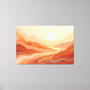 Wüstenmirage – Warme Erde Fluid 152x102 cm Abstrac Leinwanddruck