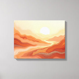Wüstenmirage – Warme Erde Fluid 16"x12" Abstrakt Leinwanddruck