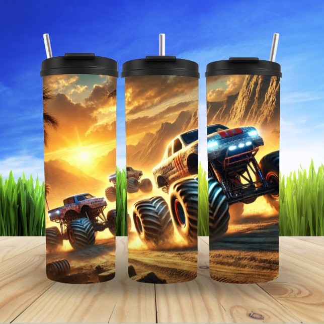 Wüstenmonster Truck Racing Adventure Thermosbecher (Von Creator hochgeladen)