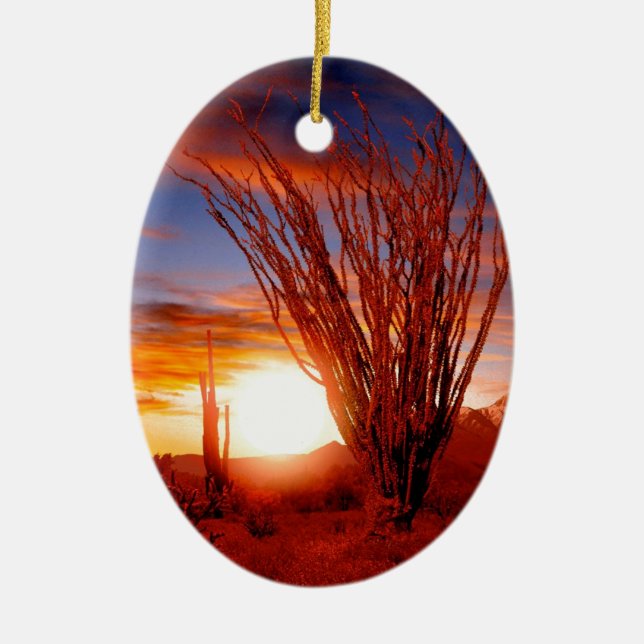 WüstenOcotilloSonora Arizona Keramik Ornament (Vorne)