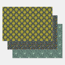 Wüstenpalme Botanicals, Palmen und Terrazzo Geschenkpapier Set
