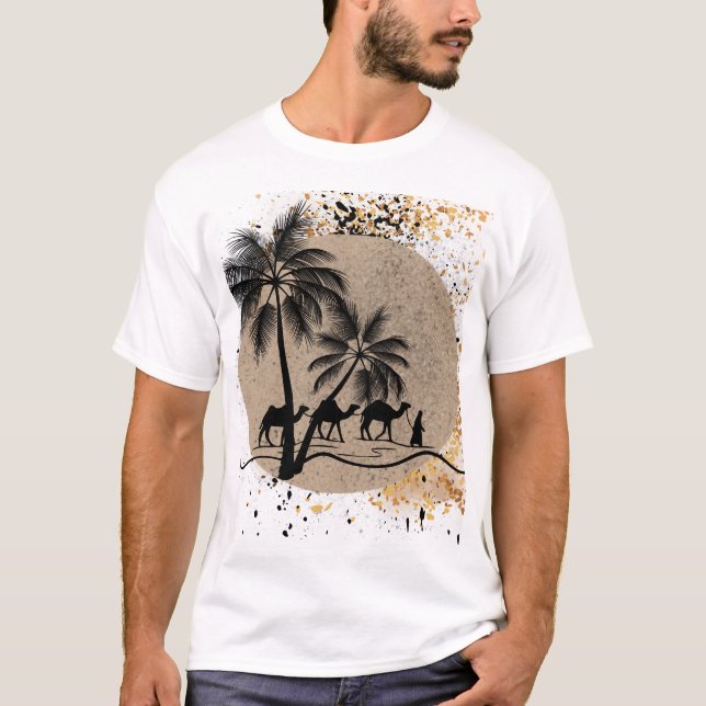 Wüstenpalmen und Kamele Tee (Vorderseite)