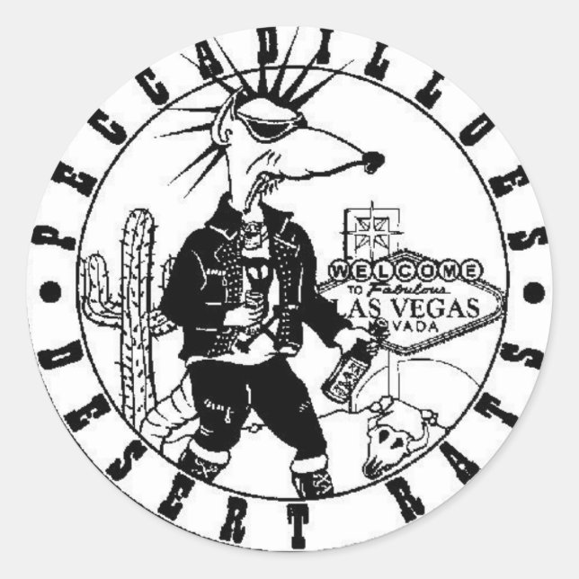 Wüstenratte Runder Aufkleber (Vorderseite)