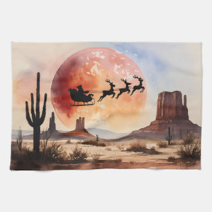 Wüstenreise des Weihnachtsmanns - Western Weihnach Geschirrtuch