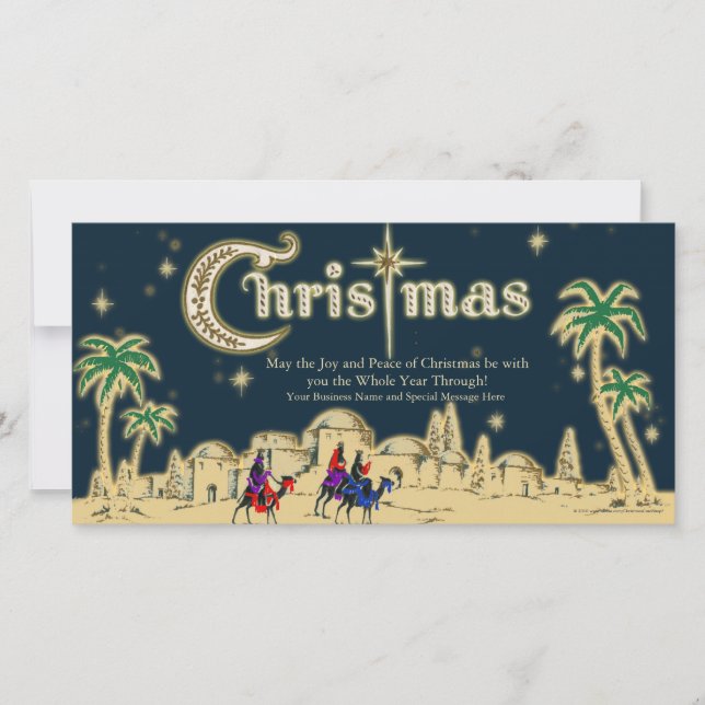 Wüstenreisende Weihnachtsgrußkarte Feiertagskarte (Vorderseite)