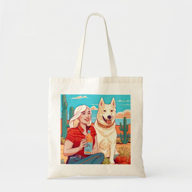 Wüstenrettung Hund, Tequila und Frauen Print Tragetasche (Vorne)