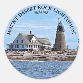 Wüstenrock-Leuchtturm, Maine Round Stickers