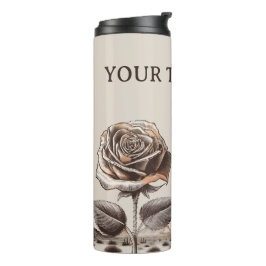 Wüstenrose, Vintage Botanische Blume Thermosbecher