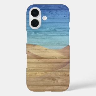 Wüstensanddünen Schöner blauer Himmel Auf Holzmase iPhone 16 Hülle