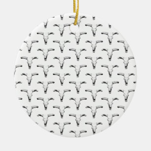 Wüstenschale Schädel mit Hornhaut Western CUSTOM F Keramik Ornament