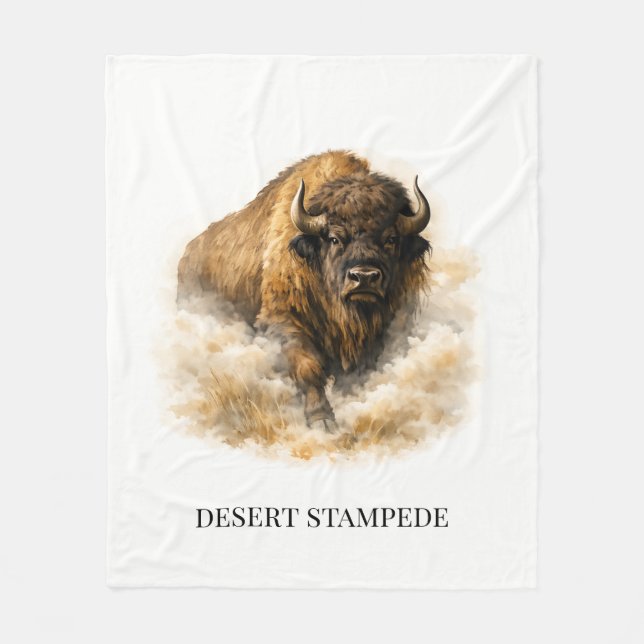 Wüstenstampede Cozy Western Ranch Fleecedecke (Vorderseite)