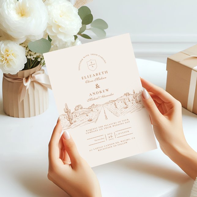 Wüstenstraße Western Wedding Einladung (Von Creator hochgeladen)