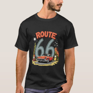 Wüstenstraßen-Trip Route 66 Design mit klassischem T-Shirt