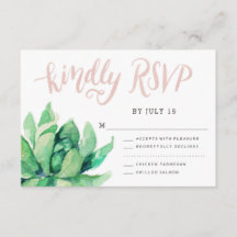 Wüstensukkulente RSVP-Karte - Rosa