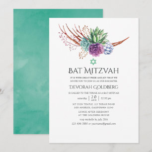 Wüstensukkulturen Bat Mitzvah Einladung