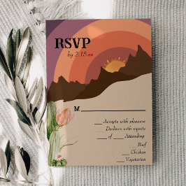 WüstenSunset-Hochzeit in Urlaubsort RSVP-Karte RSVP Karte