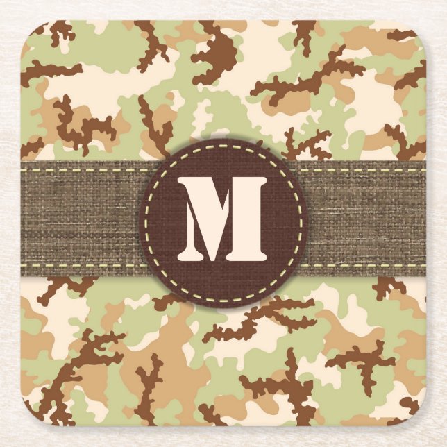 Wüstentarnung Rechteckiger Pappuntersetzer (Vorderseite)