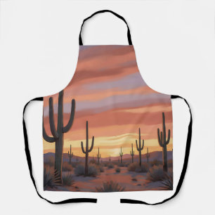 Wüstenuntergang-Saguaro-Kaktus-Landschaft Schürze