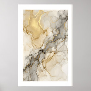 Wüstenvenen Poster geschichtet Gold und Beige Flui