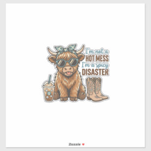 Wüstes Highland-Rind-Coffee-Western-Shirt D Aufkleber
