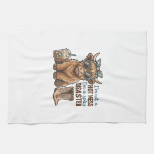 Wüstes Highland-Rind-Coffee-Western-Shirt D Geschirrtuch