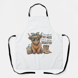Wüstes Highland-Rind-Coffee-Western-Shirt D Schürze
