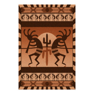 Wüstesun-Kaktus Kokopelli Südwesten Poster