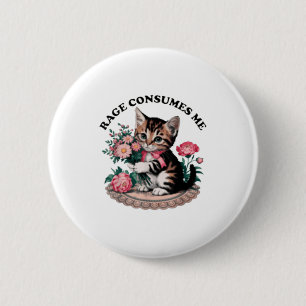 Wut packt mich Katze Blume süße Katze Katze Meme Button
